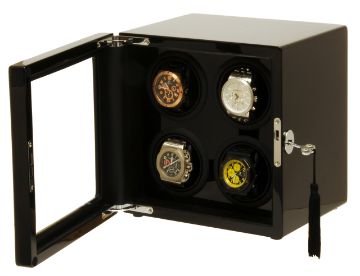 Show details for Four Watch Winder With Japanese Mabuhci Motors and LED Light Picture of Four Watch Winder With Japanese Mabuhci Motors and LED Light