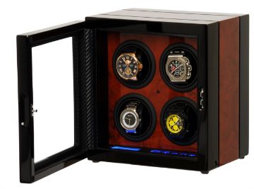 Show details for Four Watch Winder With Remote Control and Japanese Mabuhci Motors Picture of Four Watch Winder With Remote Control and Japanese Mabuhci Motors