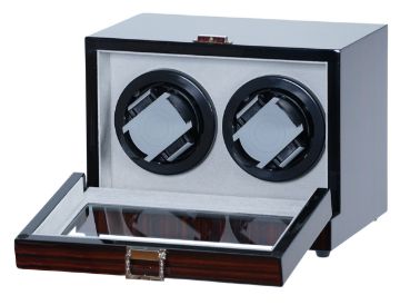 Show details for Double Watch Winder Ebony Wood w/LCD Display w/Japanese Mabuch Motors Picture of Double Watch Winder Ebony Wood w/LCD Display w/Japanese Mabuch Motors