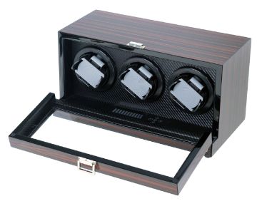 Triple Watch Winder Ebony Wood w/LCD Dispaly w/Japanese Mabouchi Motors  Triple Watch Winder Ebony Wood w/LCD Dispaly w/Japanese Mabouchi Motors