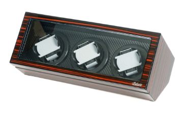 Triple watch winder black carbon fiber interior Triple watch winder black carbon fiber interior