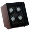 Four Watch Winder Ebony Wood w/LCD Display Control Board Carbon Fiber Lining